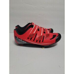 Tiebao Road Cycling Ciclismo Shoes Lock Pedal Cleated Durable RED US 10/EU 43